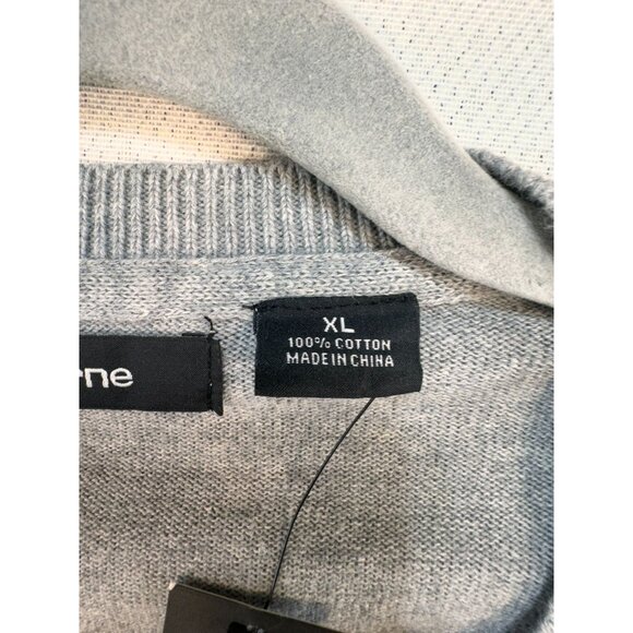 Claiborne Mens V-Neck Sweater XL Grey Argyle - Picture 2 of 8